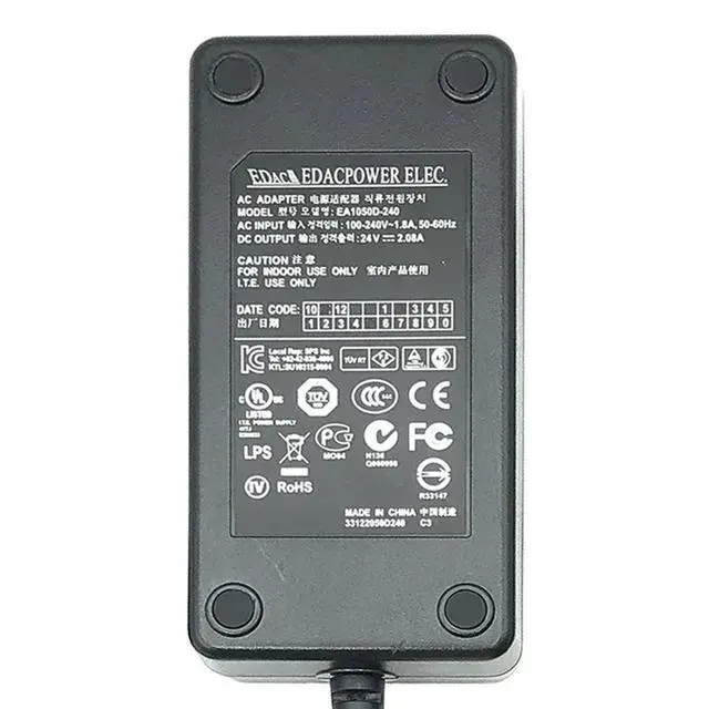 Alt view image 2 of 7 - EDac 50W AC Power Adapter EA1050D-240 Charger 24V 2.08A