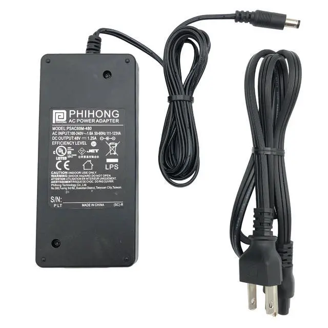 Alt view image 6 of 7 - Phihong PSAC60M-480 Switching Power Supply Adapter 48V 1.25A 60W