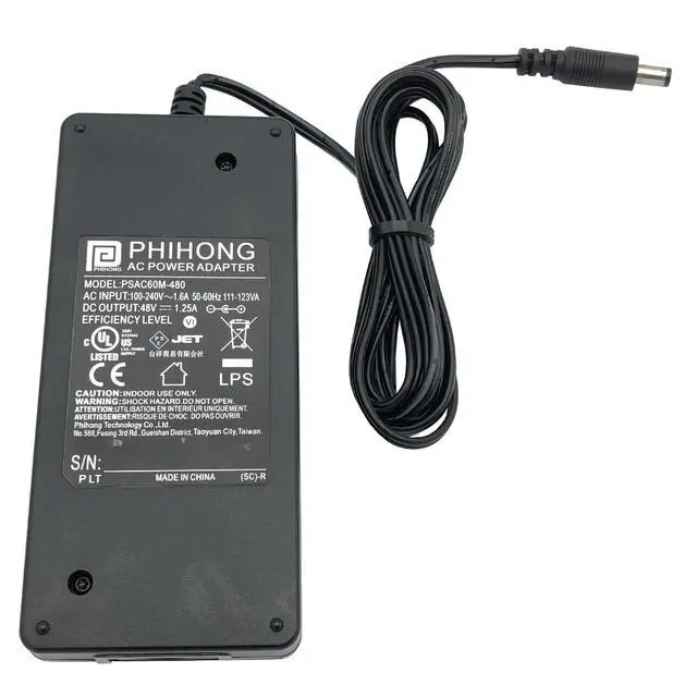 Alt view image 7 of 7 - Phihong PSAC60M-480 Switching Power Supply Adapter 48V 1.25A 60W