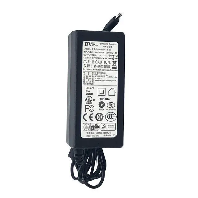 Alt view image 2 of 7 - Genuine DVE DSA-36W-12 24 24W AC Switching Power Supply Adapter 12V 2A OEM