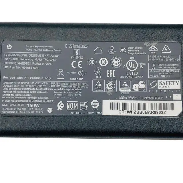 Alt view image 2 of 6 - GenuineHP 150W AC Adapter ADP-150TB 681058-001 697317-001 7.4x5+pin Charger