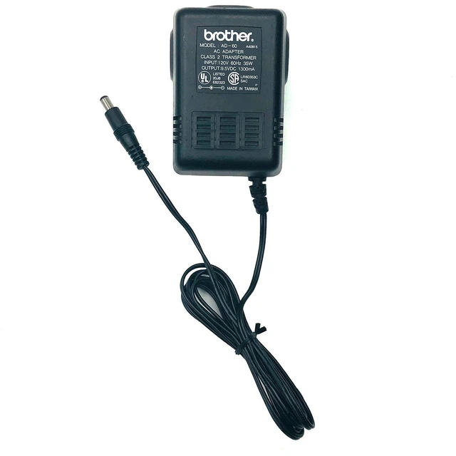 Main image of Brother AD-60 Class 2 Transformer 9.5V 1.3A Wall Power Supply 5.5x2.1mm
