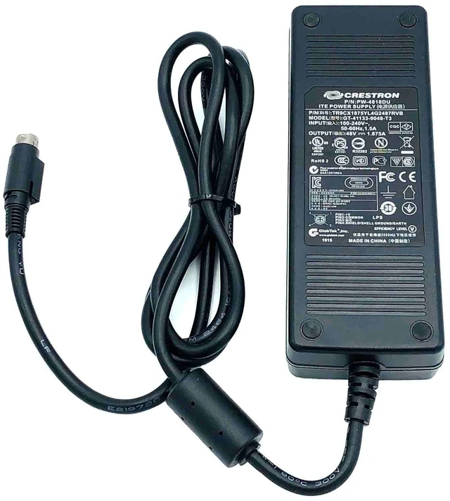 Alt view image 5 of 7 - Crestron PW-4818DU 90W AC Adapter 48V 1.875A 4-Pin GST90AAB Power Supply