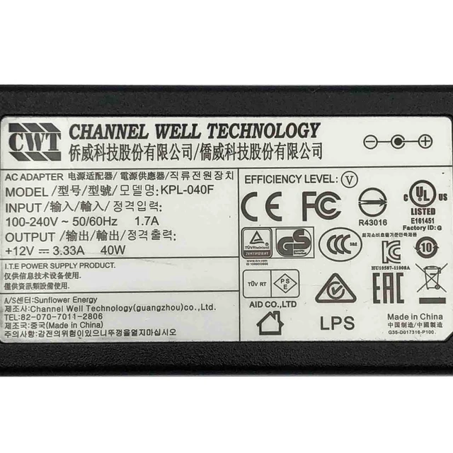 Alt view image 2 of 7 - CWT AC Power Adapter for Dell S2240M S2340M S2440L LED Monitor OEM