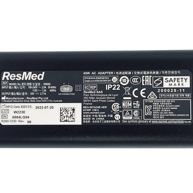 Alt view image 2 of 7 - ResMed 390000 AC Power Adapter 24V 2.7A 65W Power Supply OEM