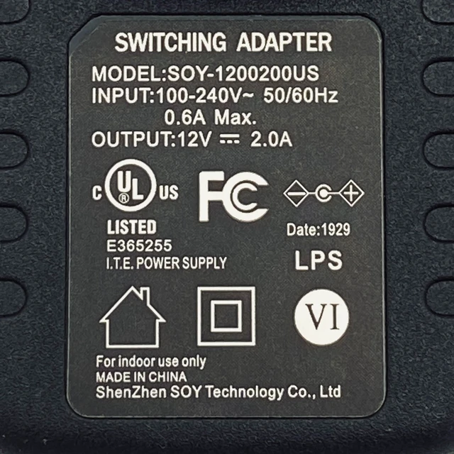 Alt view image 2 of 6 - Shenzhen SOY-1200200US Power Supply AC Switching Adapter 12V 2A OEM