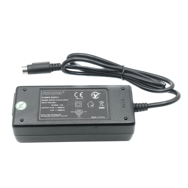 Alt view image 6 of 7 - Original Flypower SPP34-12.0/5.0-2000R AC Power Supply Adapter 5V,12V 2A 6-Pin