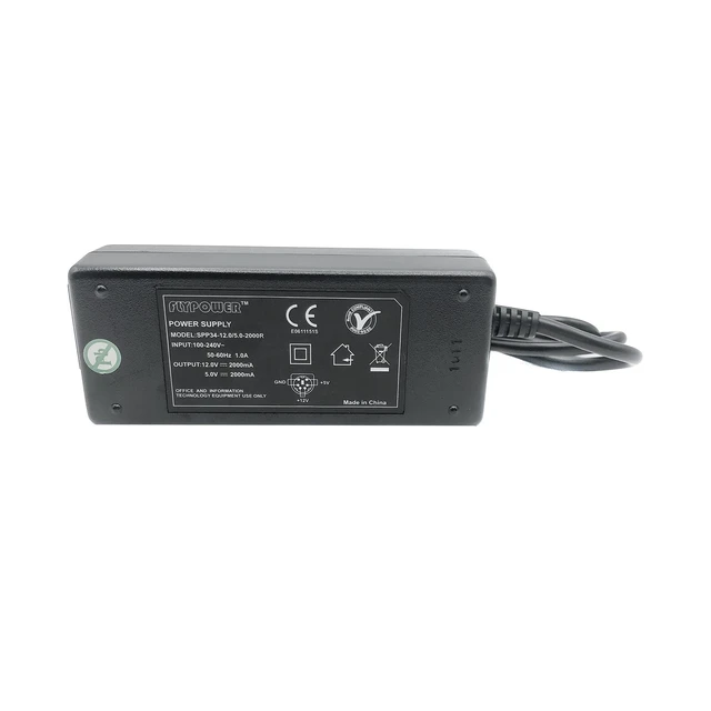 Alt view image 7 of 7 - Original Flypower SPP34-12.0/5.0-2000R AC Power Supply Adapter 5V,12V 2A 6-Pin