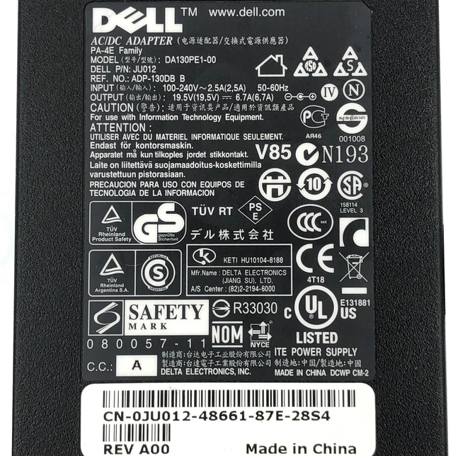 Alt view image 2 of 7 - Genuine Dell 130W AC Adapter Charger for Dell Inspiron 14 Plus 7420 P157G003