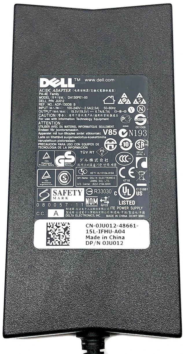 Alt view image 2 of 7 - Genuine Dell LA130PM190 AC Adapter Power Charger 19.5V 6.7A 130W 7.4mm