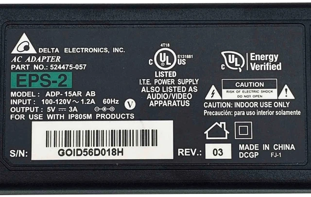 Alt view image 2 of 7 - NEW Original Delta 15W AC Power Adapter 5V 3A 4.0x1.7mm for ARRIS IP805-M