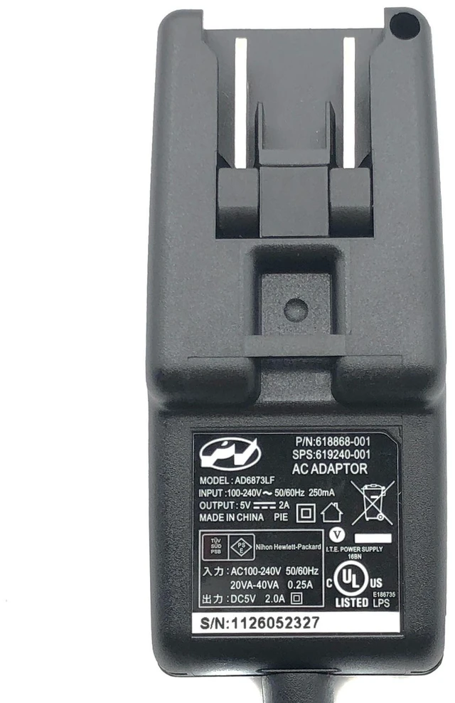 Alt view image 2 of 5 - NEW Original HP AD6873LF AC Power Adapter 5V 2A 10W USB Plug Power Supply OEM