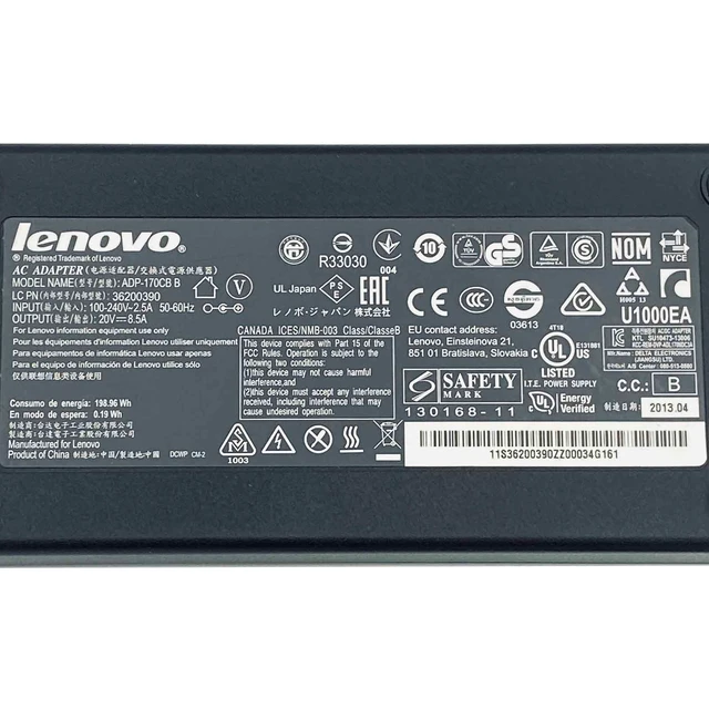 Alt view image 2 of 7 - Original Lenovo 170W AC Power Adapter ADP-170CB Charger 20V 8.5A