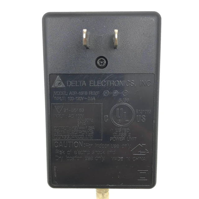 Alt view image 2 of 6 - Genuine Delta ADP-15FB REVF AC Power Adapter 12V 1.25A 15W Class 2 Power Supply