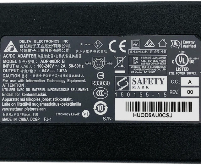 Alt view image 2 of 7 - Genuine Delta ADP-90DR B AC Power Adapter 54V 1.67A 90W ITE Power Supply OEM