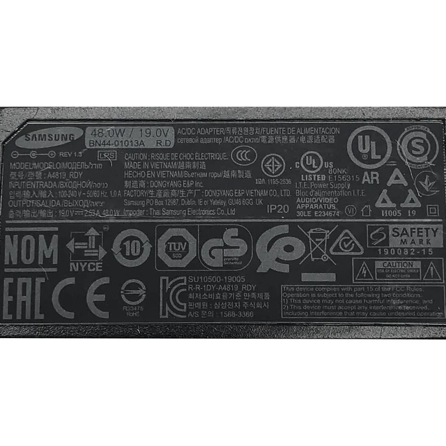 Alt view image 2 of 7 - Genuine Samsung A4819_RDY AC Power Adapter 19V 2.53A 48W ITE Power Supply OEM