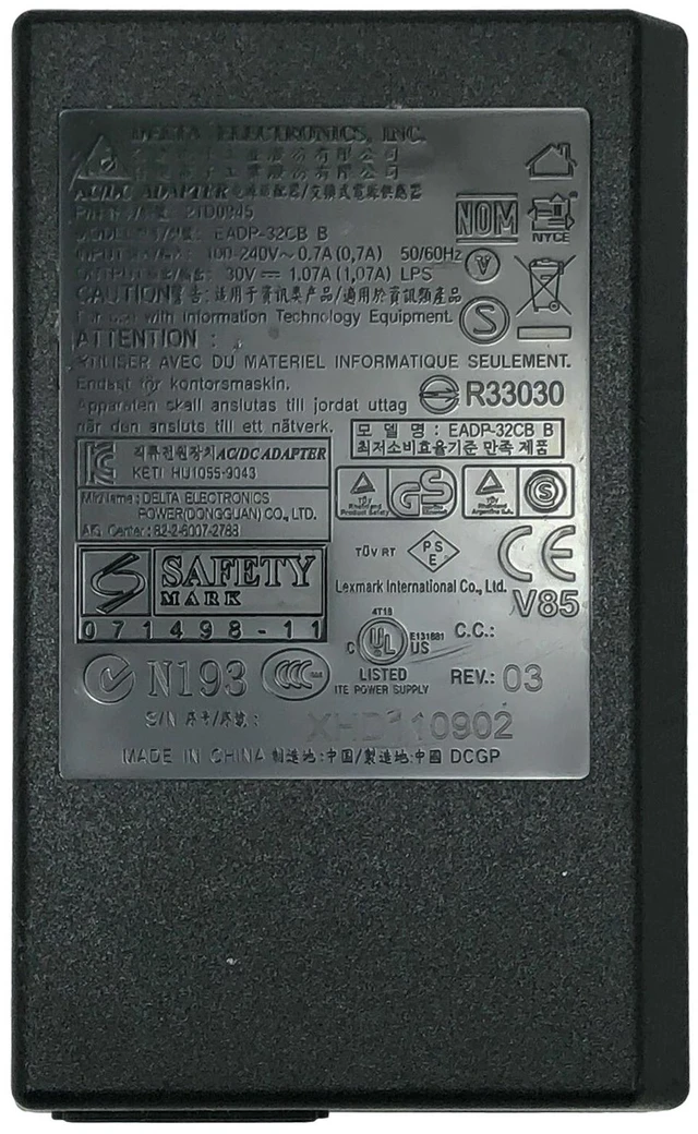 Alt view image 2 of 6 - NEW Original Delta EADP-25CB AC Adapter 30V 1.07A Power Supply 2-Prong