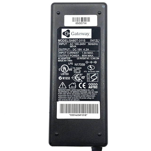 Alt view image 2 of 7 - Original Gateway 19V AC Adapter SA80T-3115 1412L Power Supply 6500714