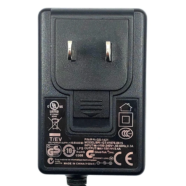 Alt view image 2 of 6 - Original GlobTek AC Adapter GT-41076-0615 Power Supply 15V 0.4A GS-1421