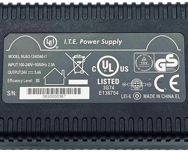 Alt view image 2 of 7 - Original LEI 130W AC Adapter NUA3-1240540-I1 24V 5.4A Power Supply