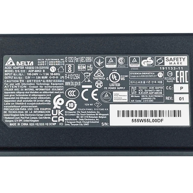 Alt view image 2 of 7 - Genuine Delta 60W AC Power Adapter ADP-60KD Charger 12V 5A