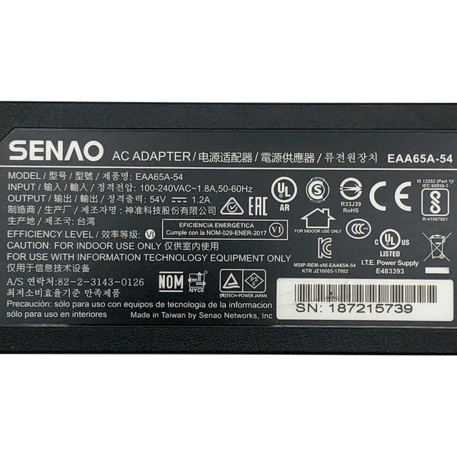 Alt view image 2 of 6 - Genuine Senao AC Power Adapter for WatchGuard Firebox T35 T40 Security Firewall