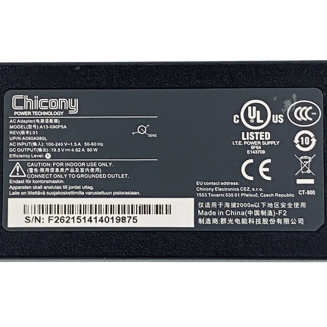 Alt view image 2 of 7 - Original Chicony AC Adapter Power A13-090P5A 19.5V 4.62A Laptop Charger OEM