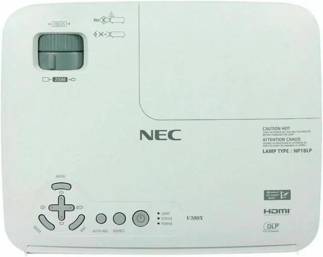 Alt view image 5 of 6 - NEC NP-V300X DLP Projector 3000 ANSI Lumens HD 3D Movies Gaming  1024 x 768 HDMI 1080i Home Theater Professional Streaming with Accessories bundle