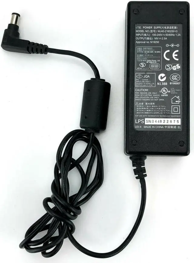 Alt view image 2 of 4 - OEM I.T.E. AC Adapter Power Supply 16V 2.5A 40W NU40-2160250-I3 Genuine w/PC