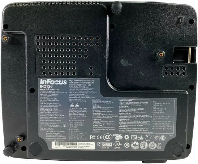 Alt view image 6 of 6 - InFocus IN2126 DLP Projector 3200 ANSI Lumens 1280x800 Portable 	1080p HDMI 3D Home Theater Professional Streaming with Accessories bundle