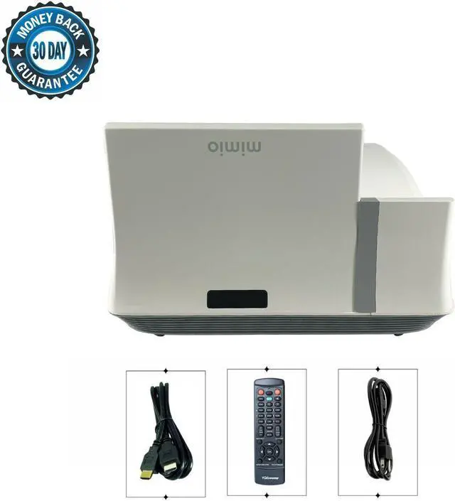 Main image of Mimio DLP Projector WXGA Ultra Short Throw  2800 ANSI Lumens 1280x800 1080p HDMI 3D  Home Theater Professional Streaming with Accessories bundle