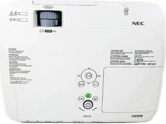 Alt view image 5 of 6 - NEC NP-M311X 3LCD Projector Professional  3100 ANSI Lumens  1024x768 HD 1080p HDMI Home Theater Streaming with Accessories bundle