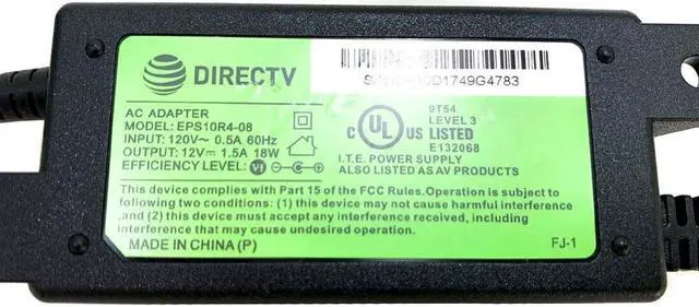 Alt view image 2 of 5 - NEW Genuine Directv 12V 1.5A 18W AC Adapter Power Supply EPS10R0-15 EPS10R1-15 EPS10R3-15 EPS10R4-15 for At&t 4K Genie Mini Client Receiver H25  H25-100  H25-500  H25-700 C31 C31-700 Solid Black OEM