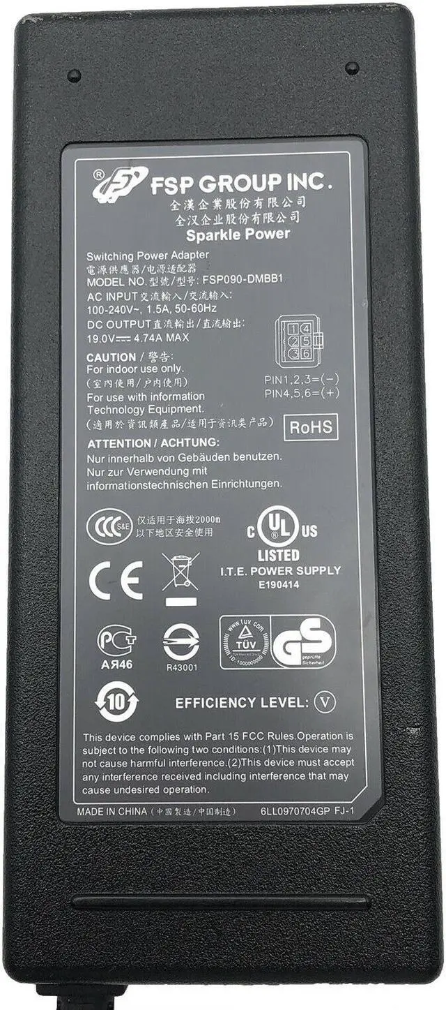 Alt view image 2 of 4 - Genuine FSP FSP090-DMBB1 6-Pin AC Sparkle Power Adapter 90W 19V 4.74A n/PC