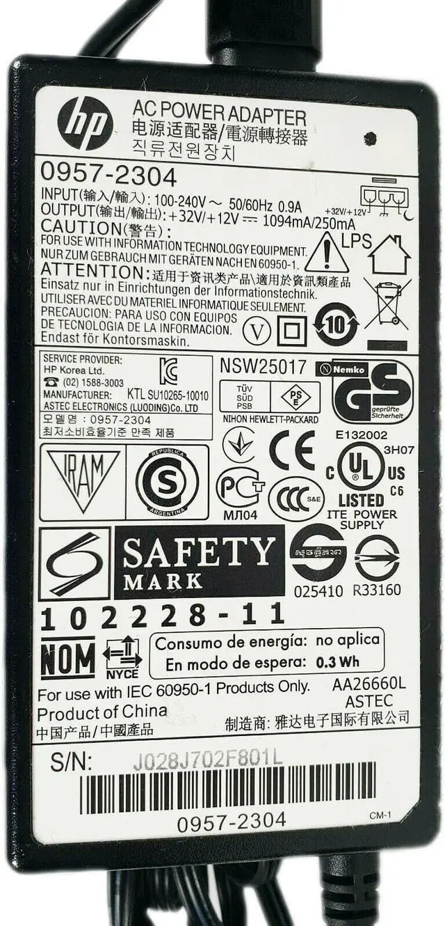 Alt view image 2 of 4 - Genuine AC Adapter HP Officejet 6700 Premium e-AIO - H711n Printer Power Supply OEM