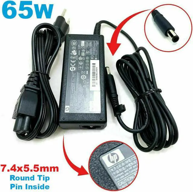 Main image of Genuine HP 65W AC Adapter for Elitebook 8470P Notebook PC 19.5V 3.33A w/Cord OEM