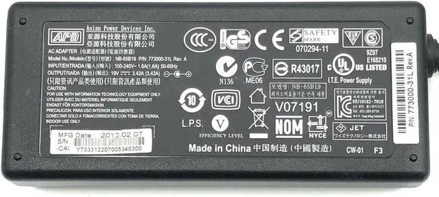 Alt view image 2 of 4 - New Original APD AC Adapter 65W for Laptop ASUS X450CC X550 X550CC X550CA X550LA X552 X552CX 552E X555BP X555LB X555LD w/PC OEM