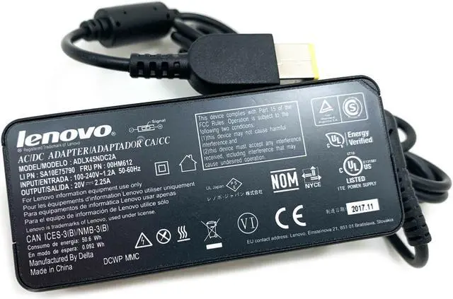 Alt view image 2 of 5 - Genuine Lenovo 45W 20V 2.25A Adapter Laptop ThinkPad X230s X240 X240s T431S X250 X260 X270 X230s X240 X240s for IdeaPad G40 G50 B50 Flex etc square tip w/PC OEM Original