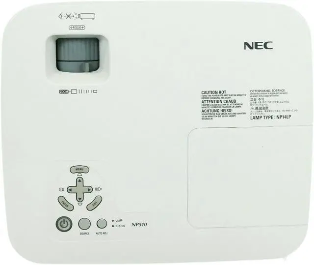 Alt view image 5 of 6 - NEC NP510 3LCD Projector 3000 ANSI 1024 x 768 HD 1080i HDMI-adapter with Accessories