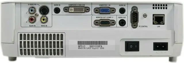 Alt view image 3 of 6 - NEC NP510 3LCD Projector 3000 ANSI 1024 x 768 HD 1080i HDMI-adapter with Accessories