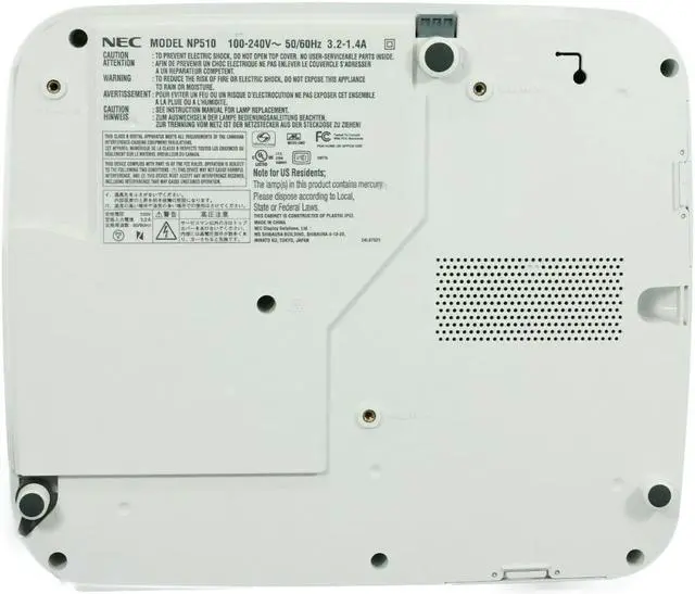 Alt view image 6 of 6 - NEC NP510 3LCD Projector 3000 ANSI 1024 x 768 HD 1080i HDMI-adapter with Accessories