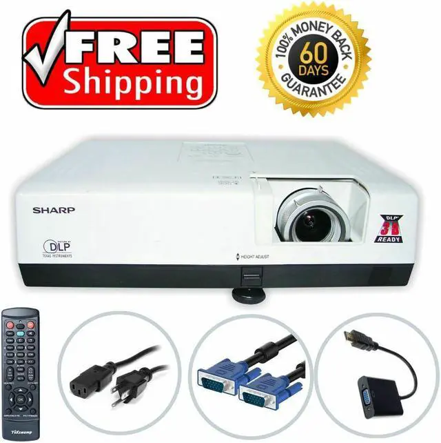 Main image of Sharp PG-D3010X DLP Projector 3000 ANSI HD 1080p HDMI Adapter w/Remote TeKswamp
