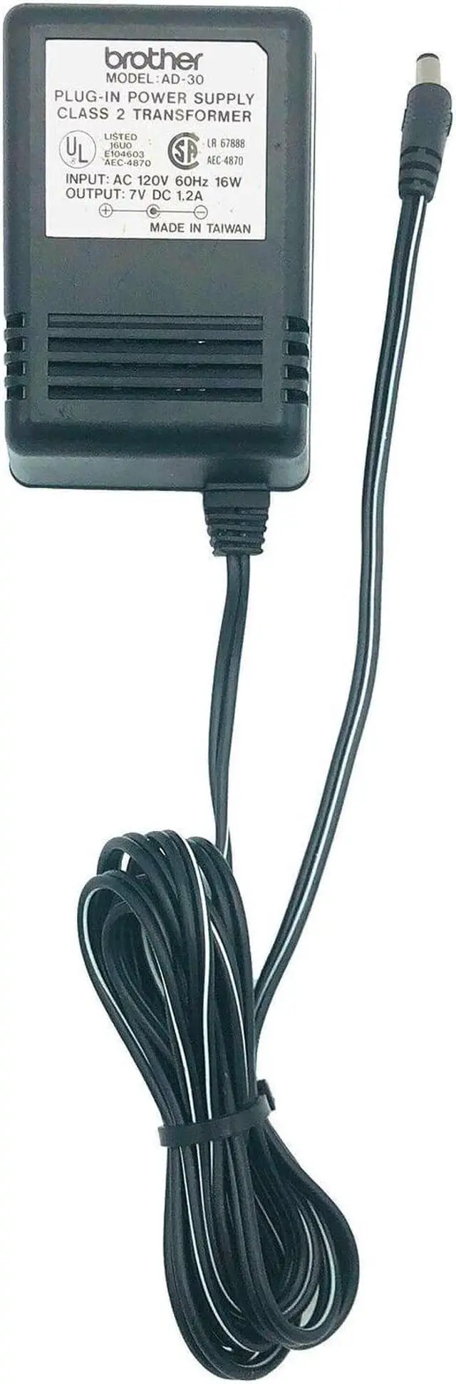 Main image of Genuine Brother AD-30 Class 2 Transformer 7V 1.2A Plug-In Power Supply