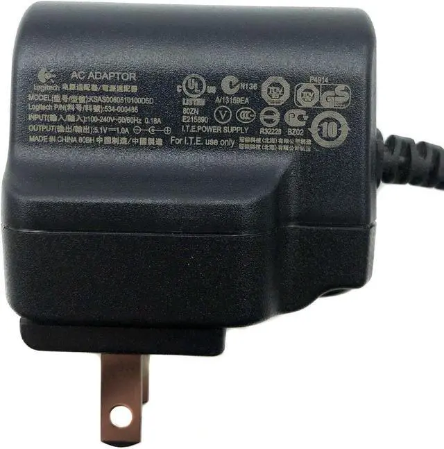 Alt view image 4 of 5 - NEW Genuine Logitech KSAS0060510100D5D AC Adapter 534-00048 5.1V 1A Power Supply