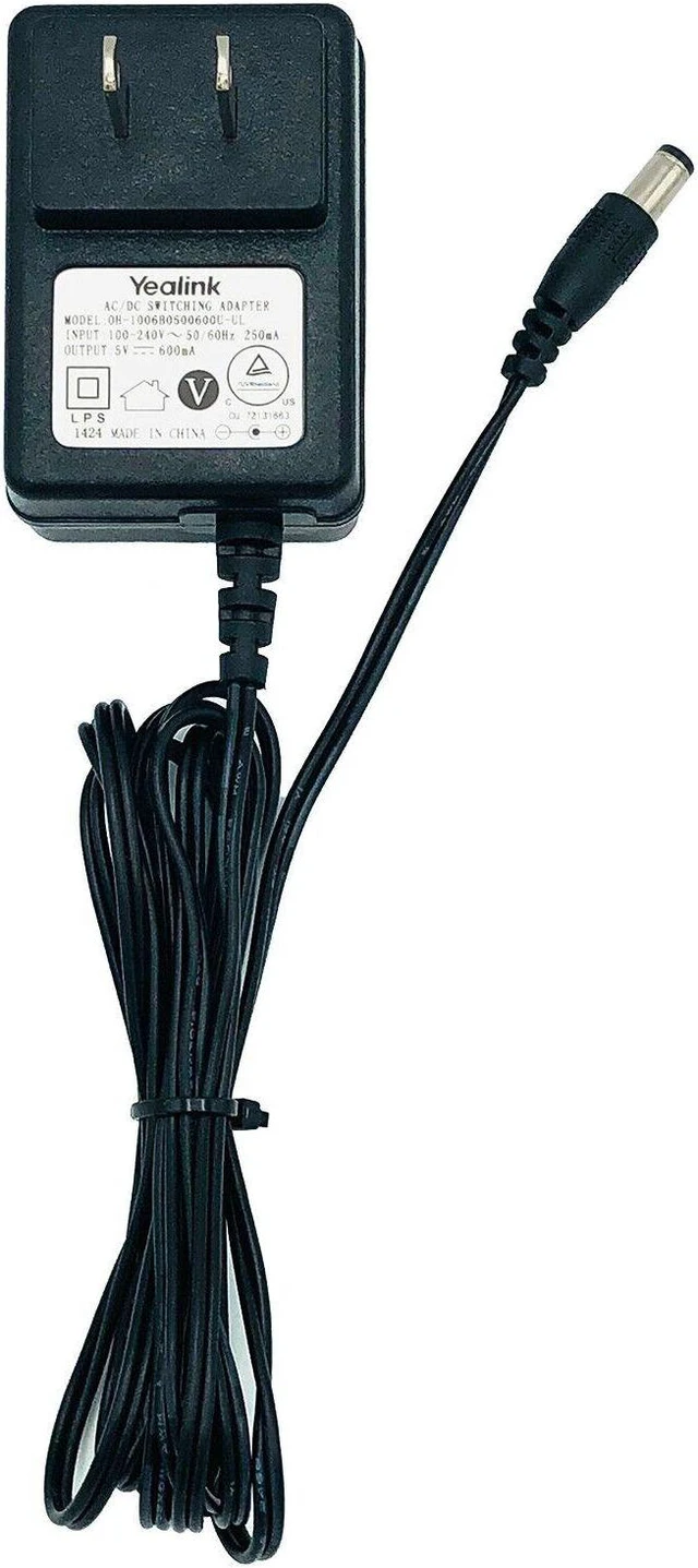 Alt view image 4 of 5 - New Genuine Yealink 0H-1006B0500600U-UL Wall Power Supply Adapter 5V 600mA
