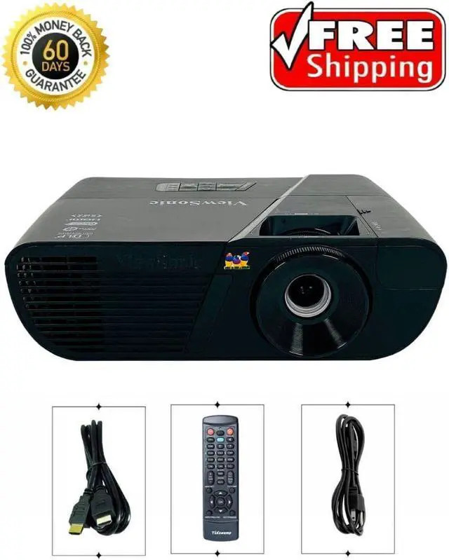 Main image of ViewSonic PJD6551W DLP Projector HDMI (Portable) 3300 ANSI Lumens HD 1280 x 800 1080p (FHD) w/Accessories