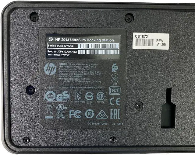 Alt view image 7 of 7 - Genuine HP 2013 UltraSlim HSTNN-IX10 Docking Station USB 3.0 DisplayPort w/ Adapter