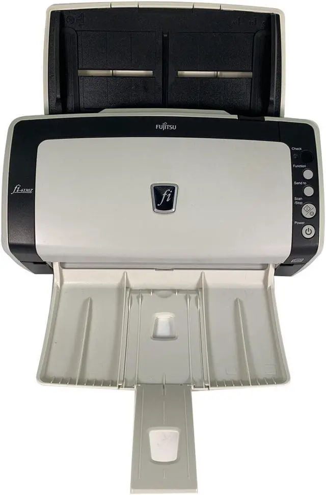 Alt view image 4 of 6 - Fujitsu FI-6130Z Duplex Document Color Scanner with Rollers / Trays / AC Adapter