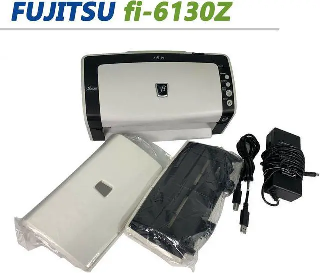 Main image of Fujitsu FI-6130Z Duplex Document Color Scanner with Rollers / Trays / AC Adapter