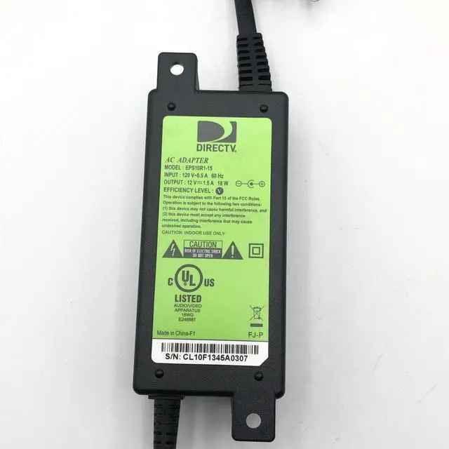 Alt view image 3 of 5 - Genuine DirecTV AC Adapter Supply EPS10R1-15 12V 1.5A 18W Solid Black Direct TV